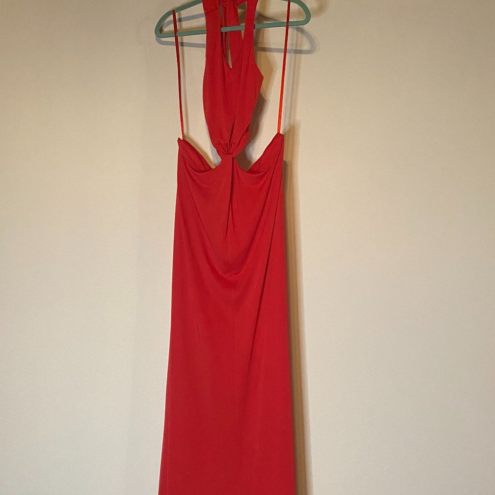 Coral Red Cut Own Gown Perfect For Beach Weddings